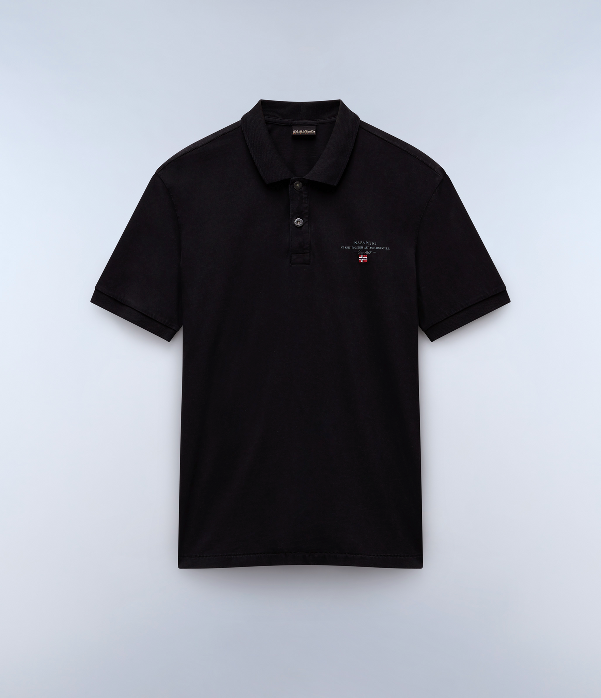 Elbas Short Sleeve Jersey Polo Shirt Black - 1