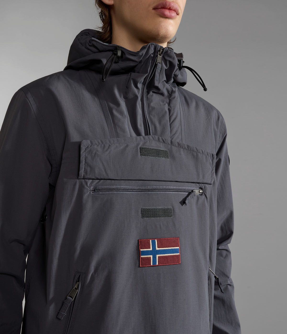 Rainforest Pocket Winter Anorak Jacket Dark Grey - 5