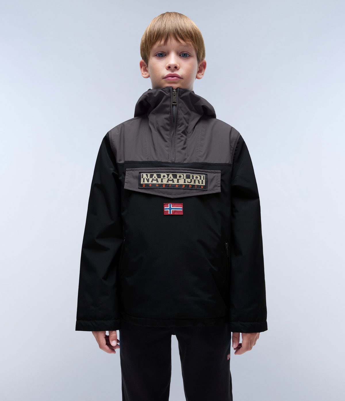 Rainforest Pocket Anorak Jacket Black Grey - 2