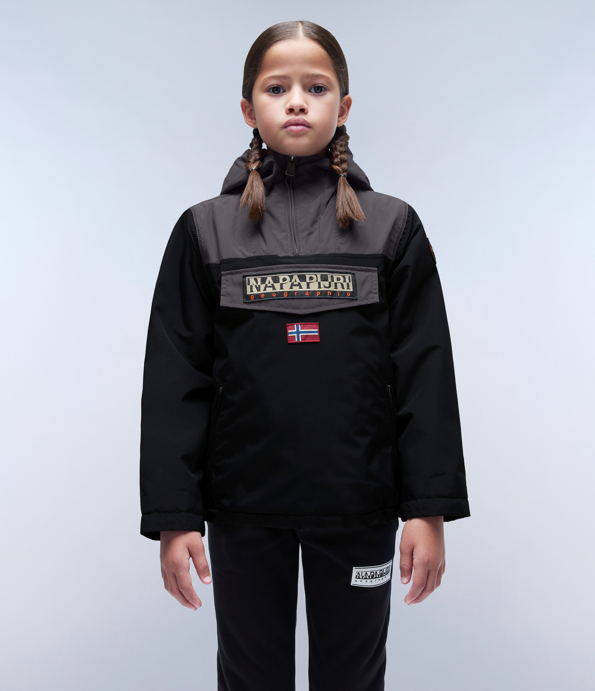 Rainforest Pocket Anorak Jacket Black Grey - 3