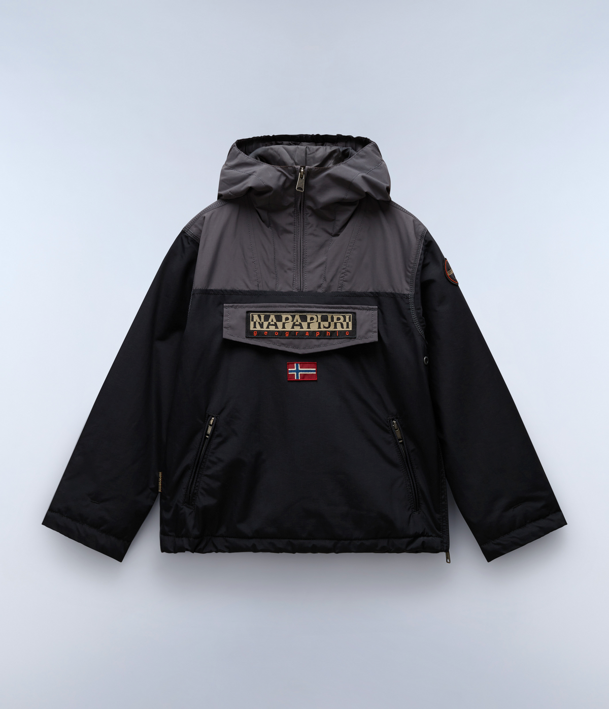 Rainforest Pocket Anorak Jacket Black Grey - 1