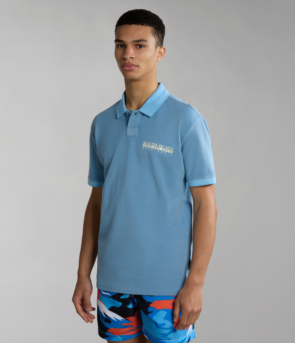 Meribe short sleeves Polo Light Blue - 1