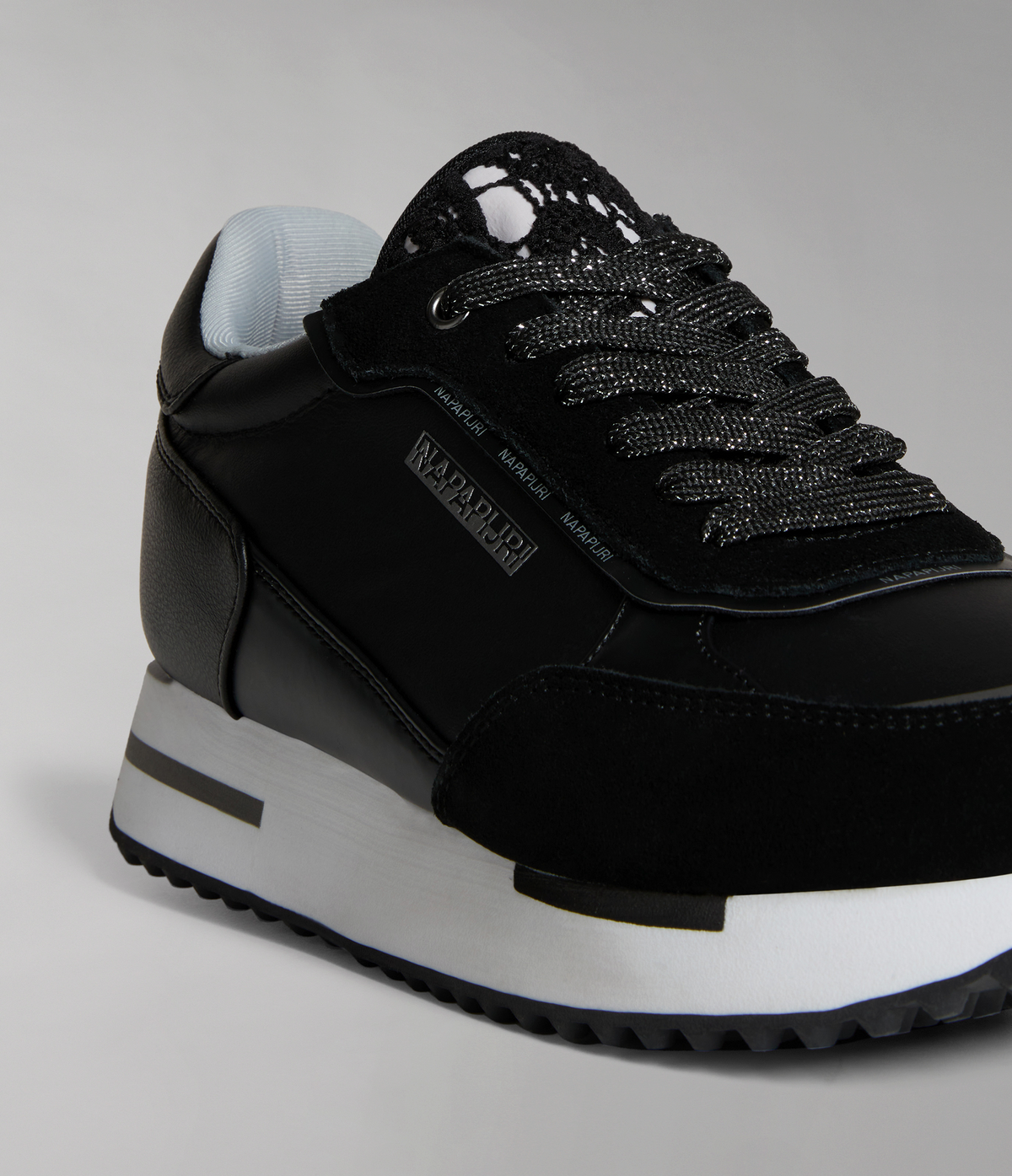 Leather Hazel Trainers Black - 7