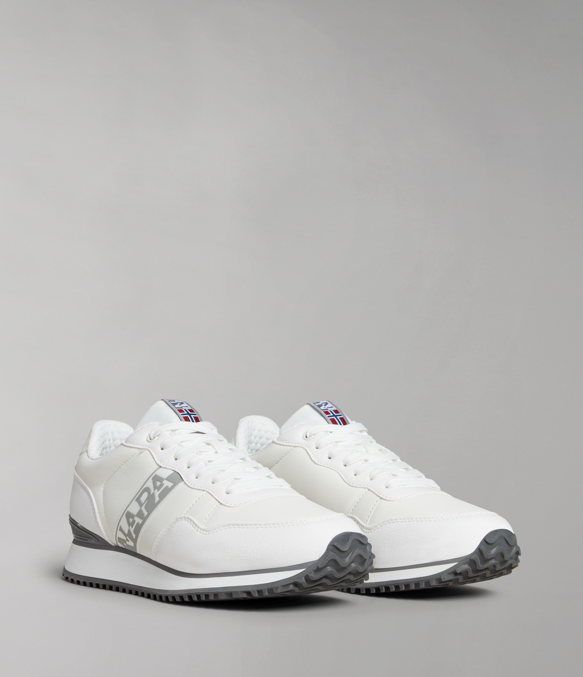 Faux Leather Cosmos Trainers White - 1