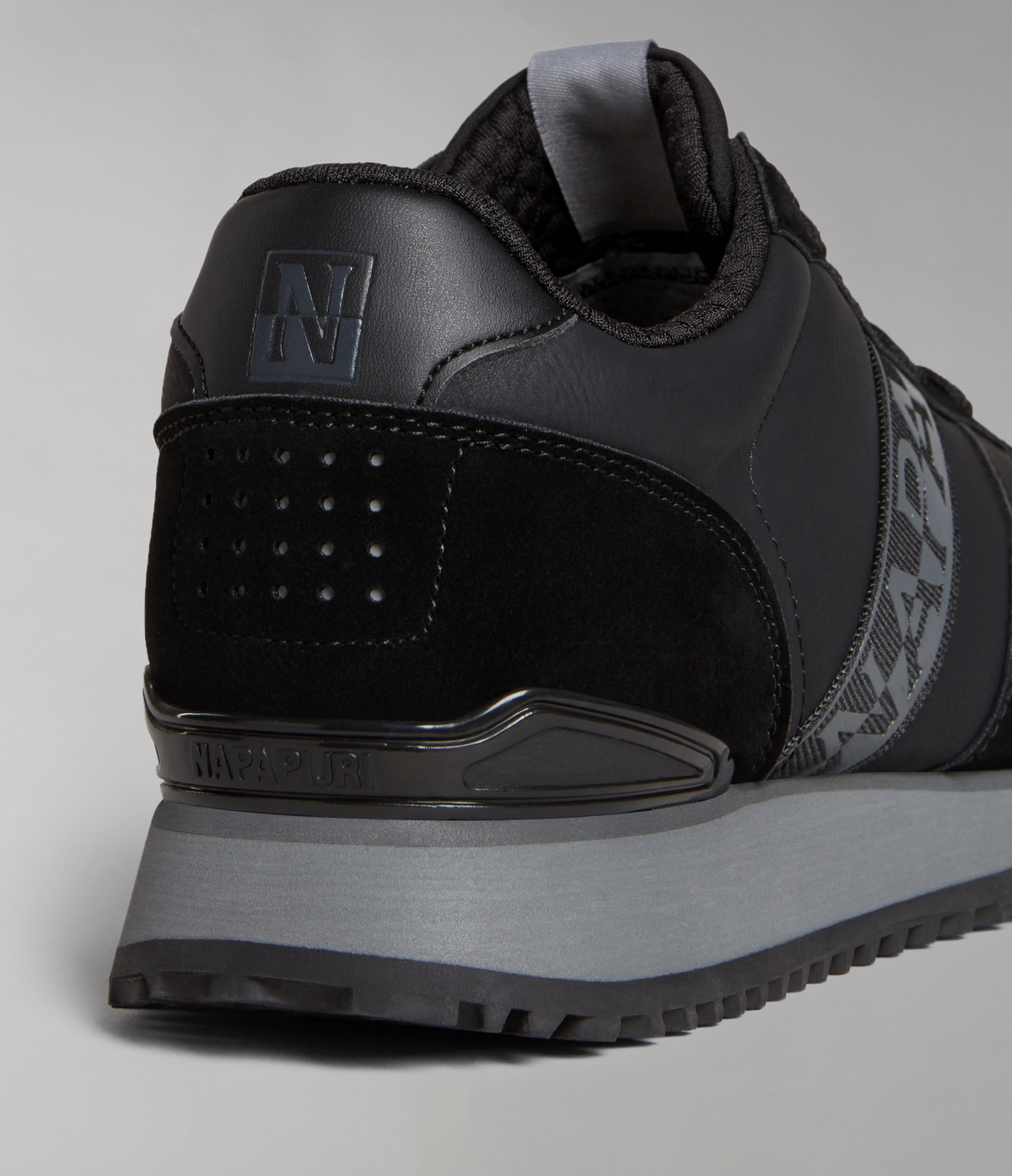 Faux Leather Cosmos Trainers Black - 8