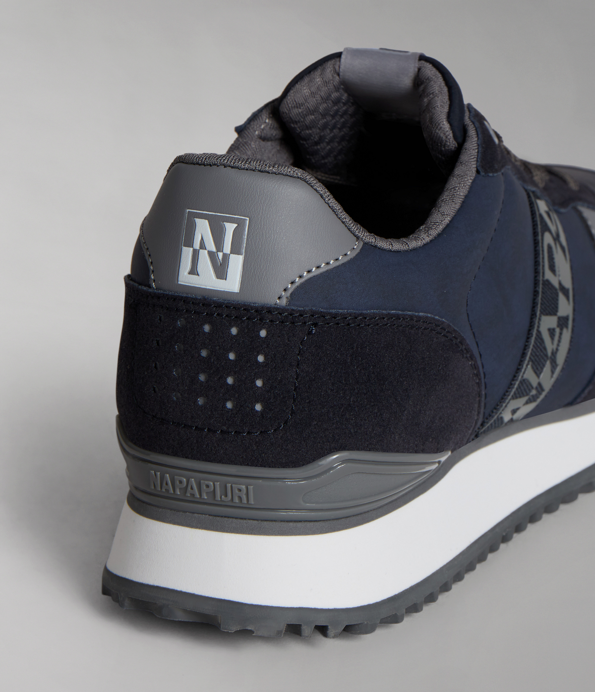 Faux Leather Cosmos Trainers Dark Blue - 8