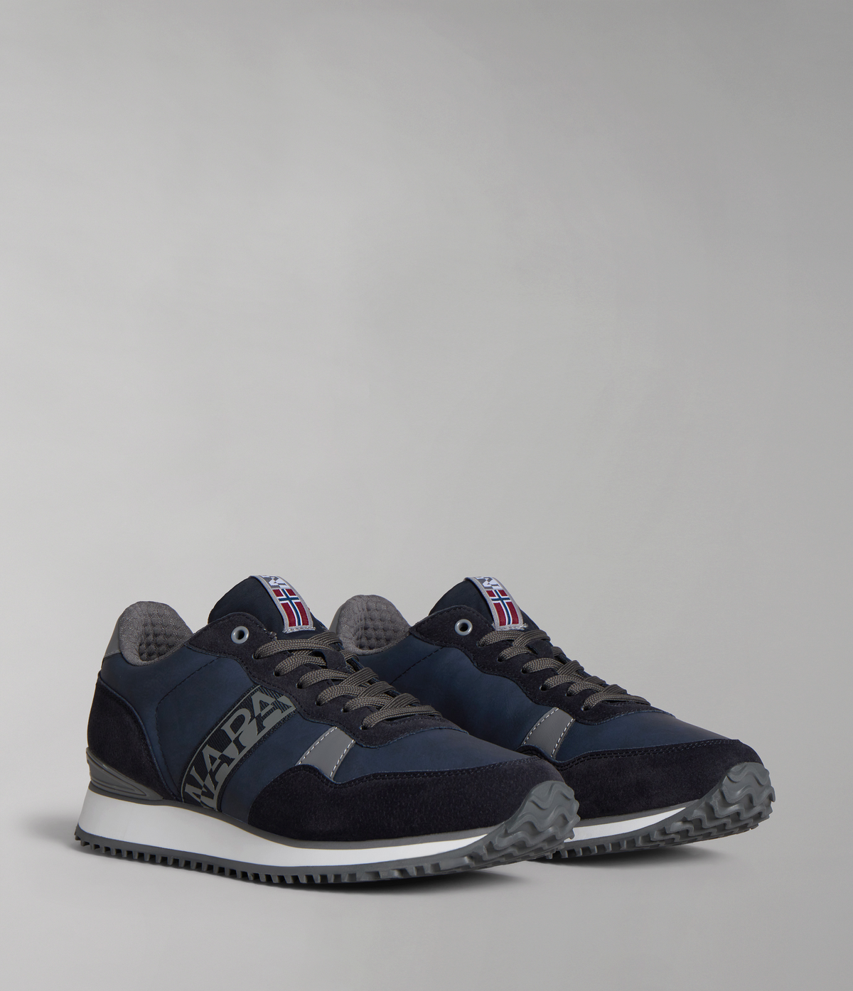 Faux Leather Cosmos Trainers Dark Blue - 1