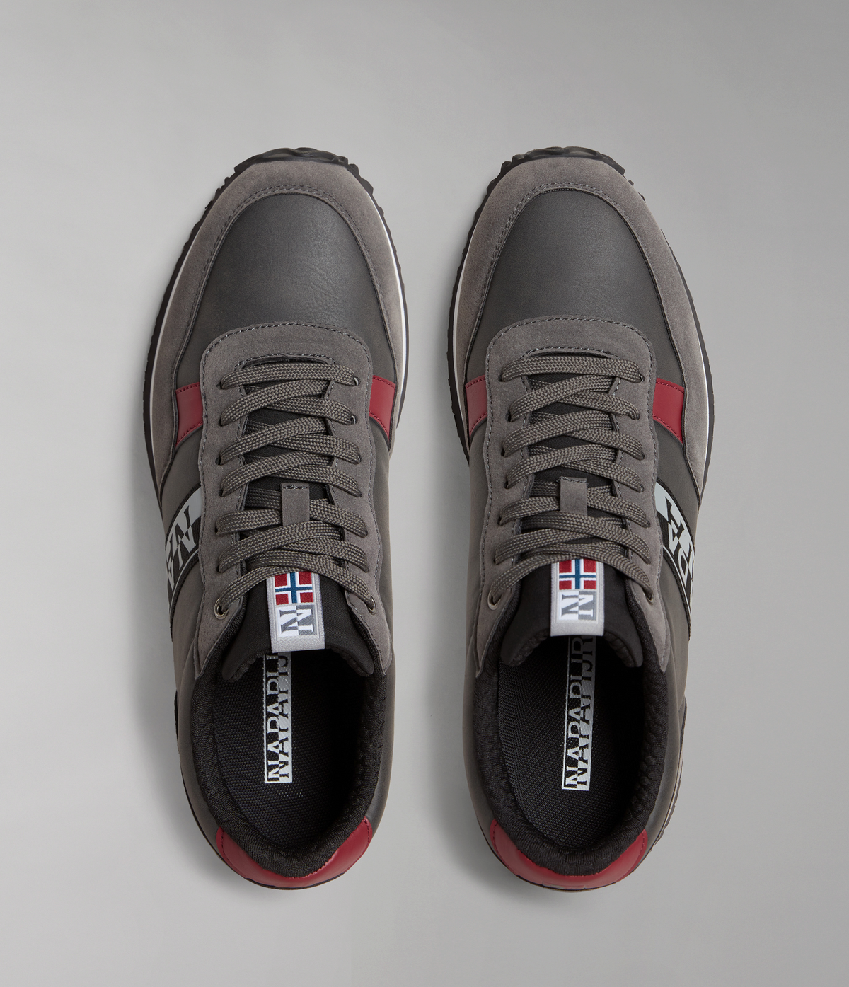 Faux Leather Cosmos Trainers Dark Grey - 6