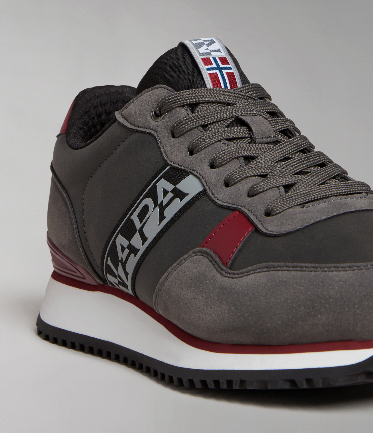 Faux Leather Cosmos Trainers Dark Grey - 7