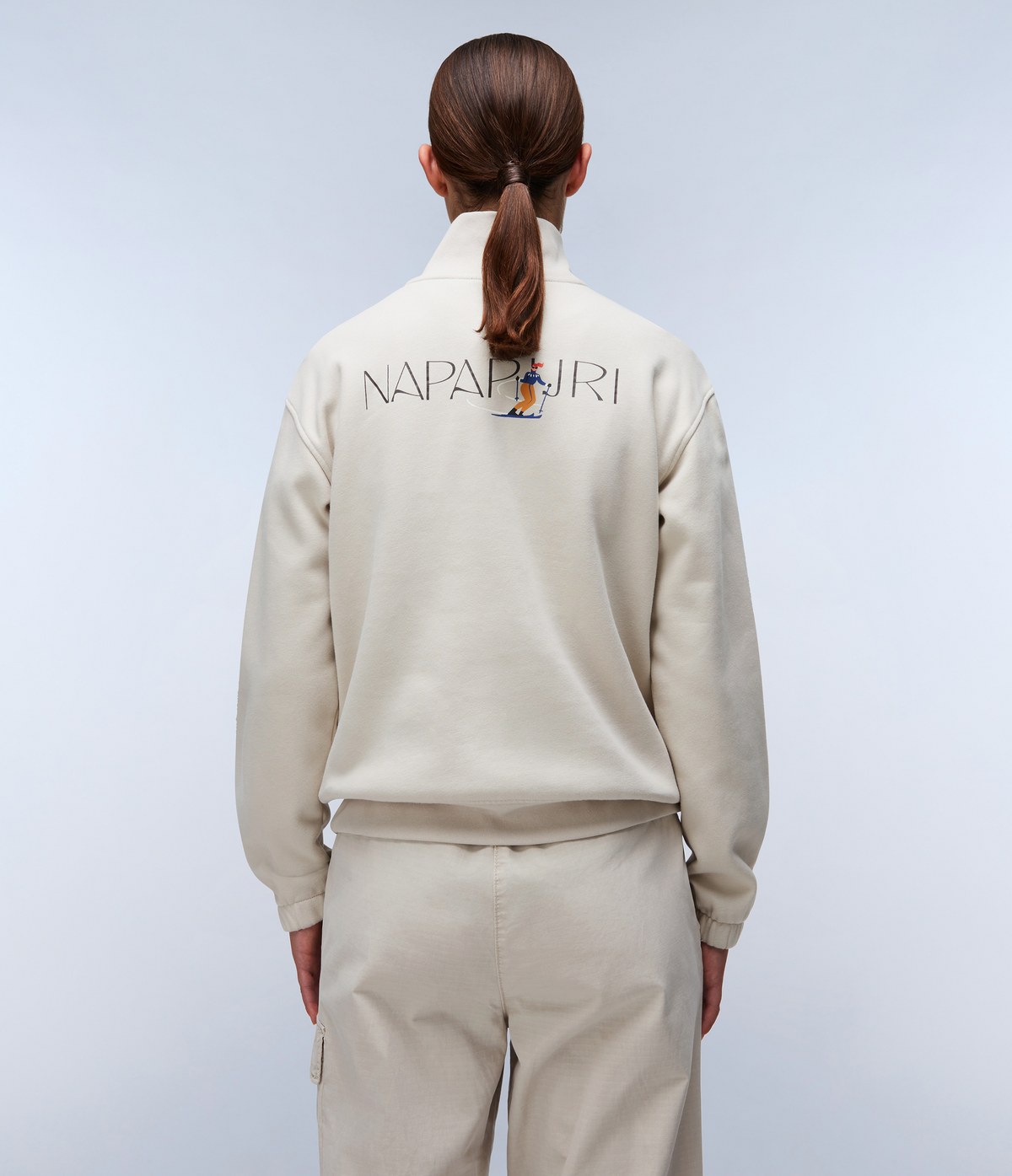 Bise Half-Zip Sweatshirt Beige Silver - 3