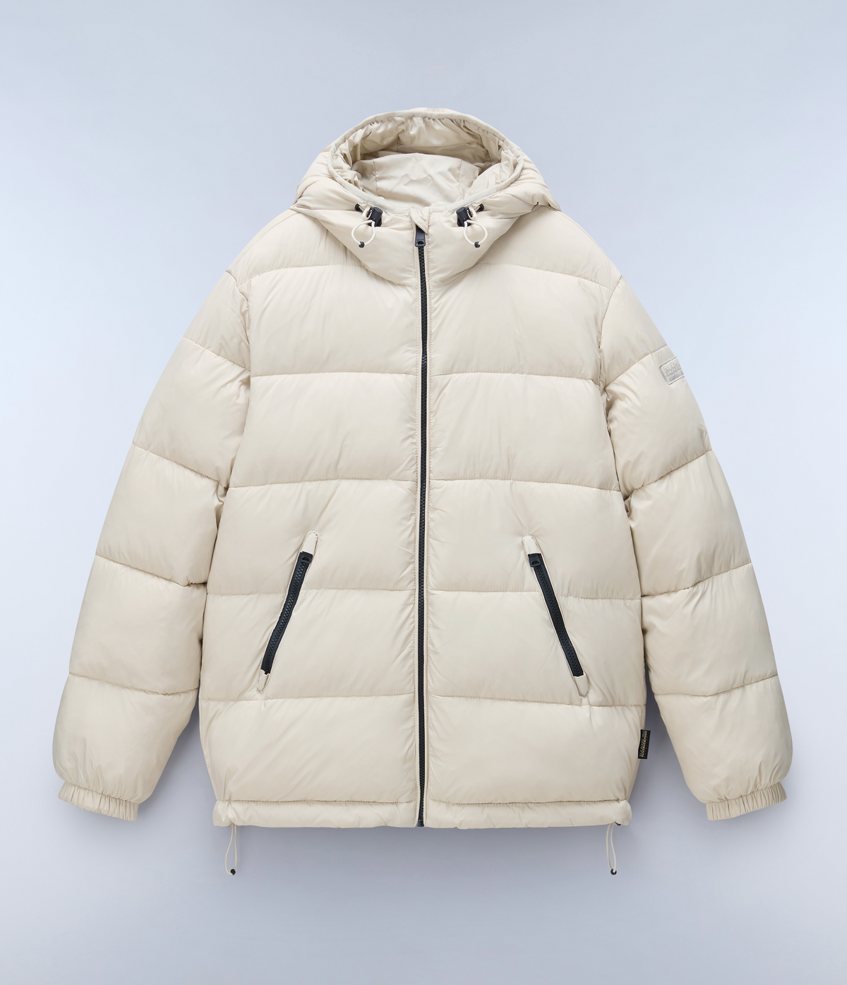 Box Logo Hooded Jacket Beige Silver - 1
