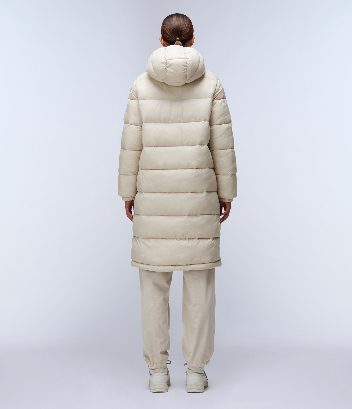Box Logo Long Jacket Beige Silver - 5