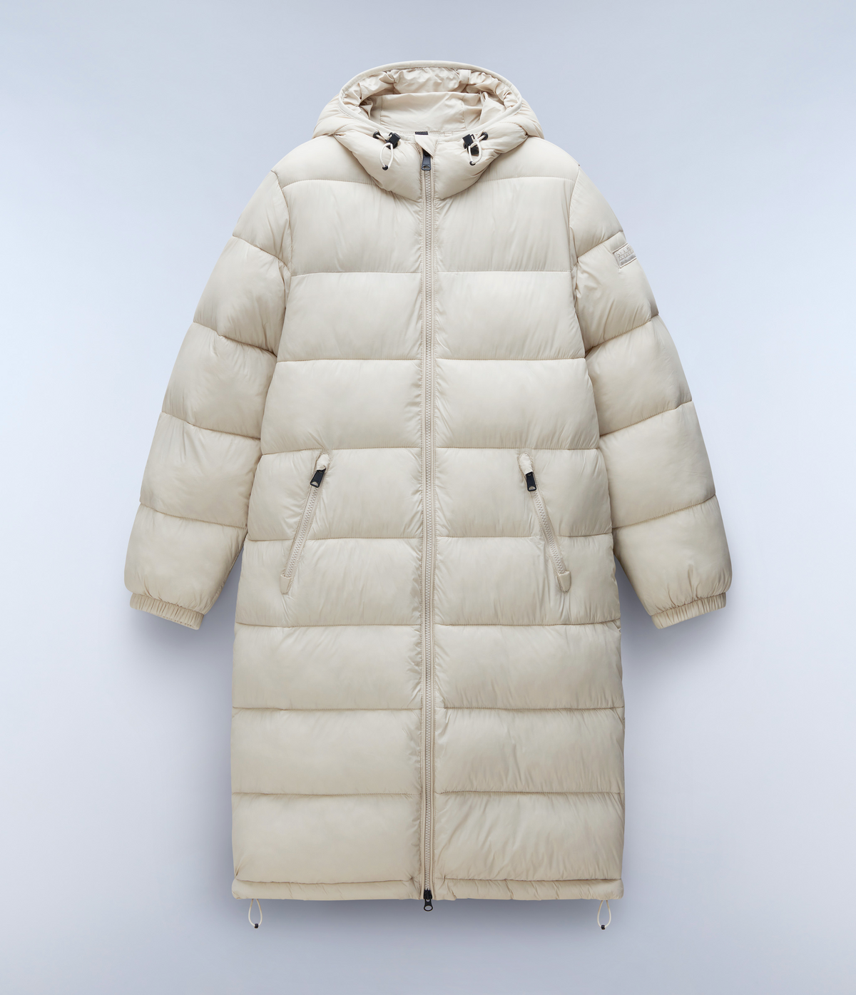 Box Logo Long Jacket Beige Silver - 1
