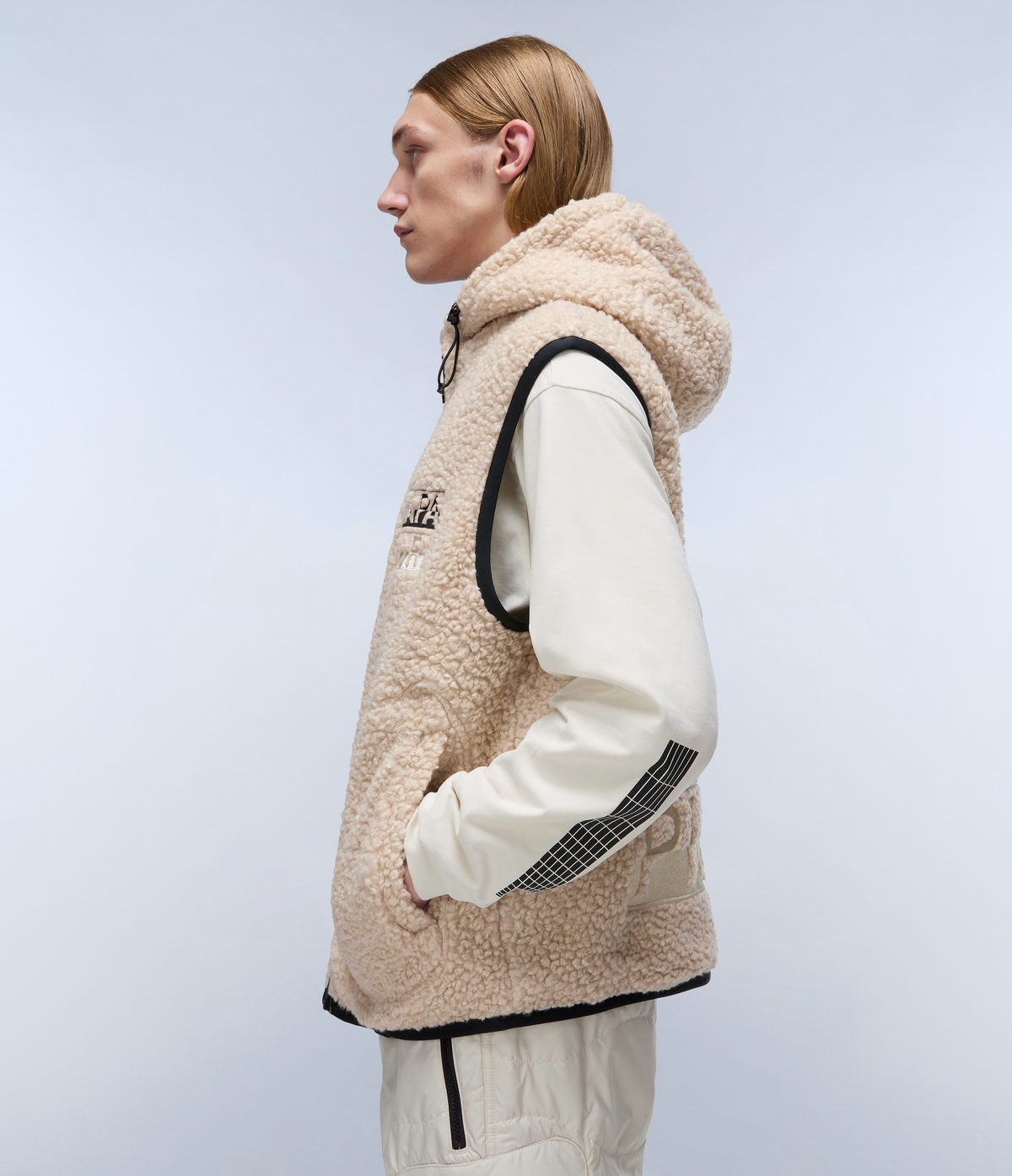 Jaman Fleece Vest Beige - 5