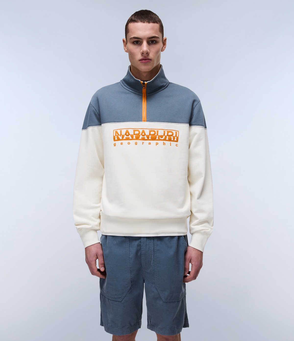 Felpa con Mezza Zip Saturnia French Terry  - 3