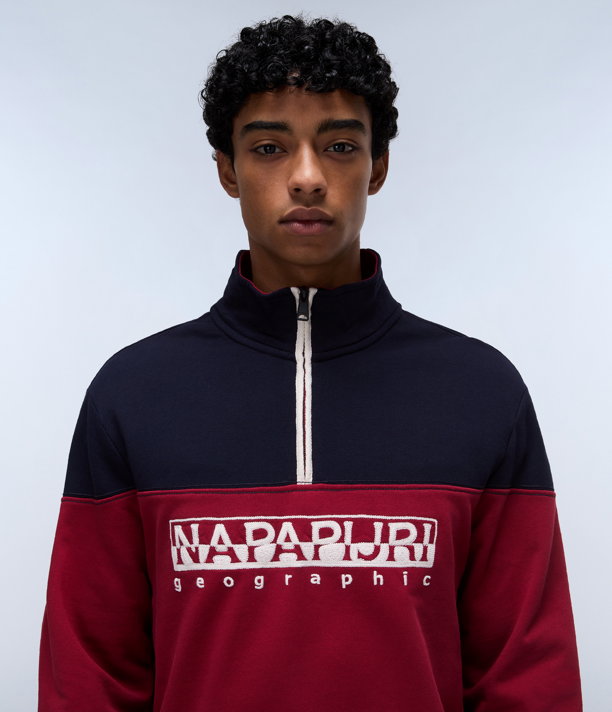 Saturnia French Terry 1/2 Zip Sweatshirt Bordeaux - 2