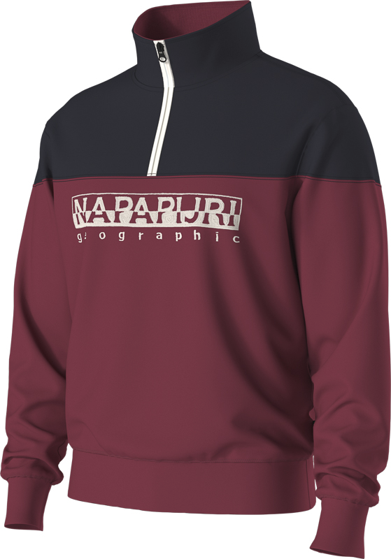 Saturnia French Terry 1/2 Zip Sweatshirt Bordeaux - 5
