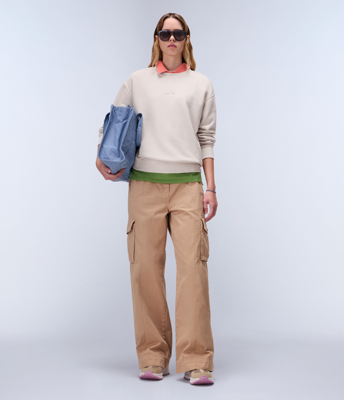 Azure French Terry Sweatshirt Beige Silver - 3