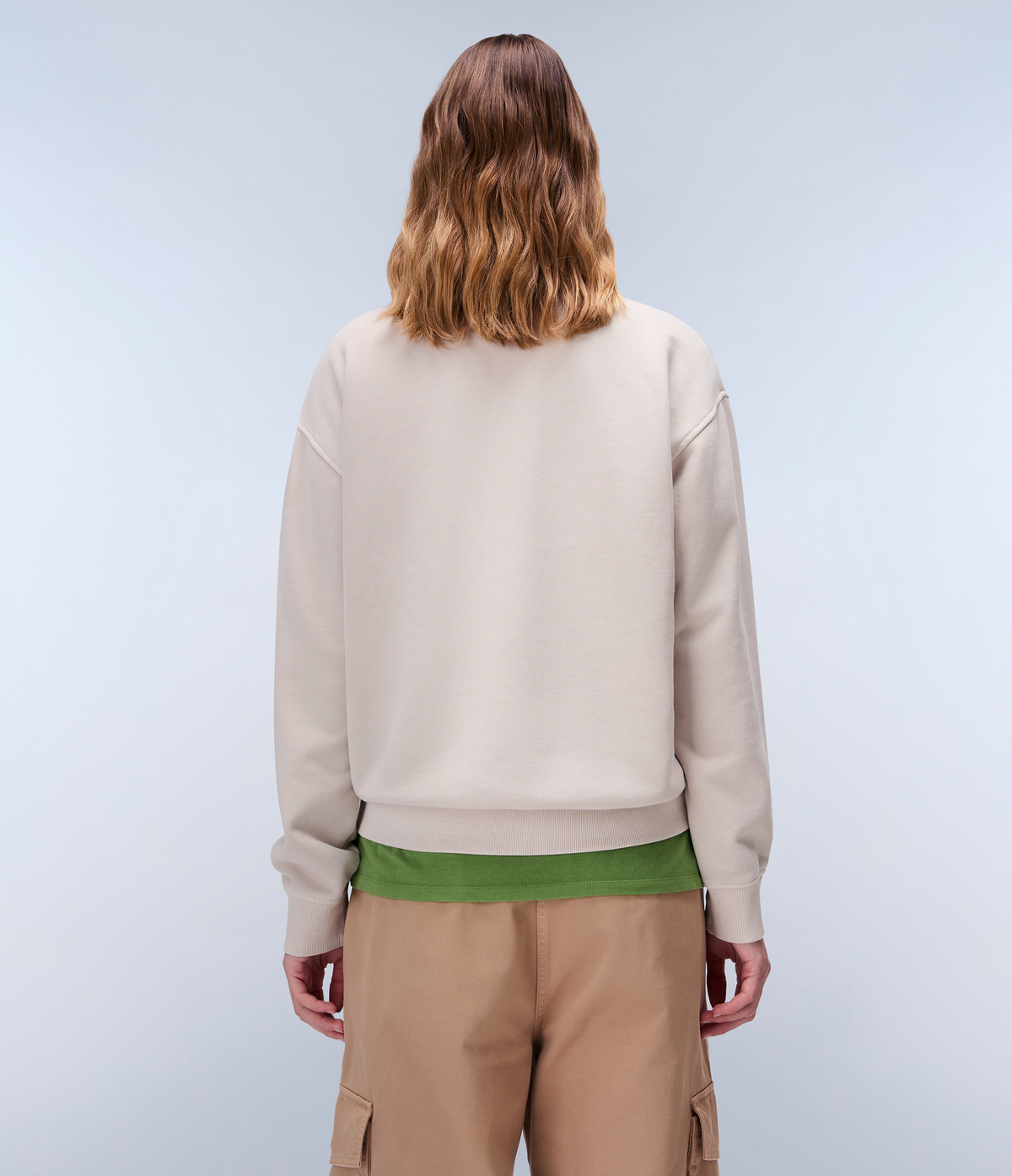 Azure French Terry Sweatshirt Beige Silver - 6