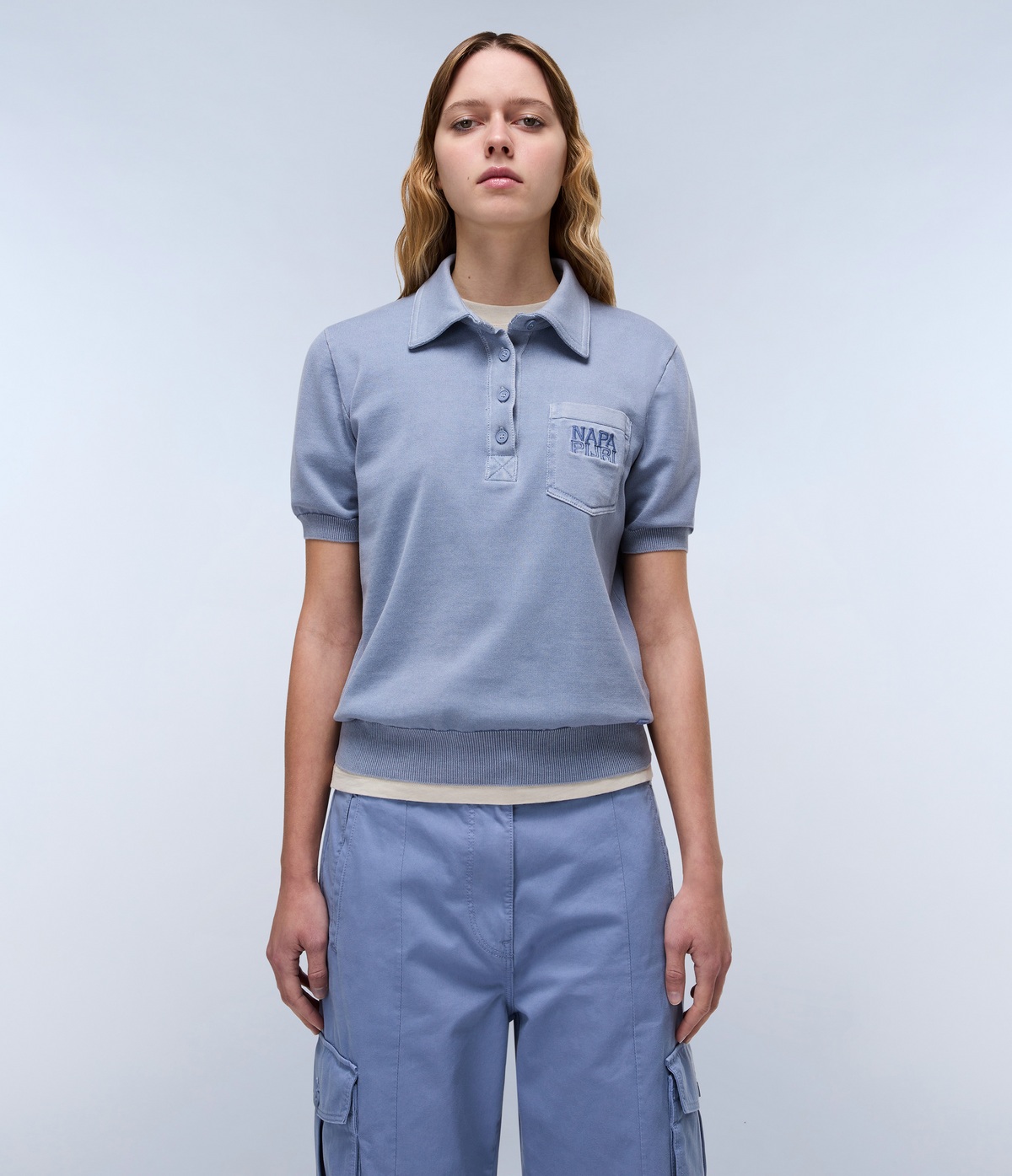 Cassis Polo Jumper Light Blue - 4