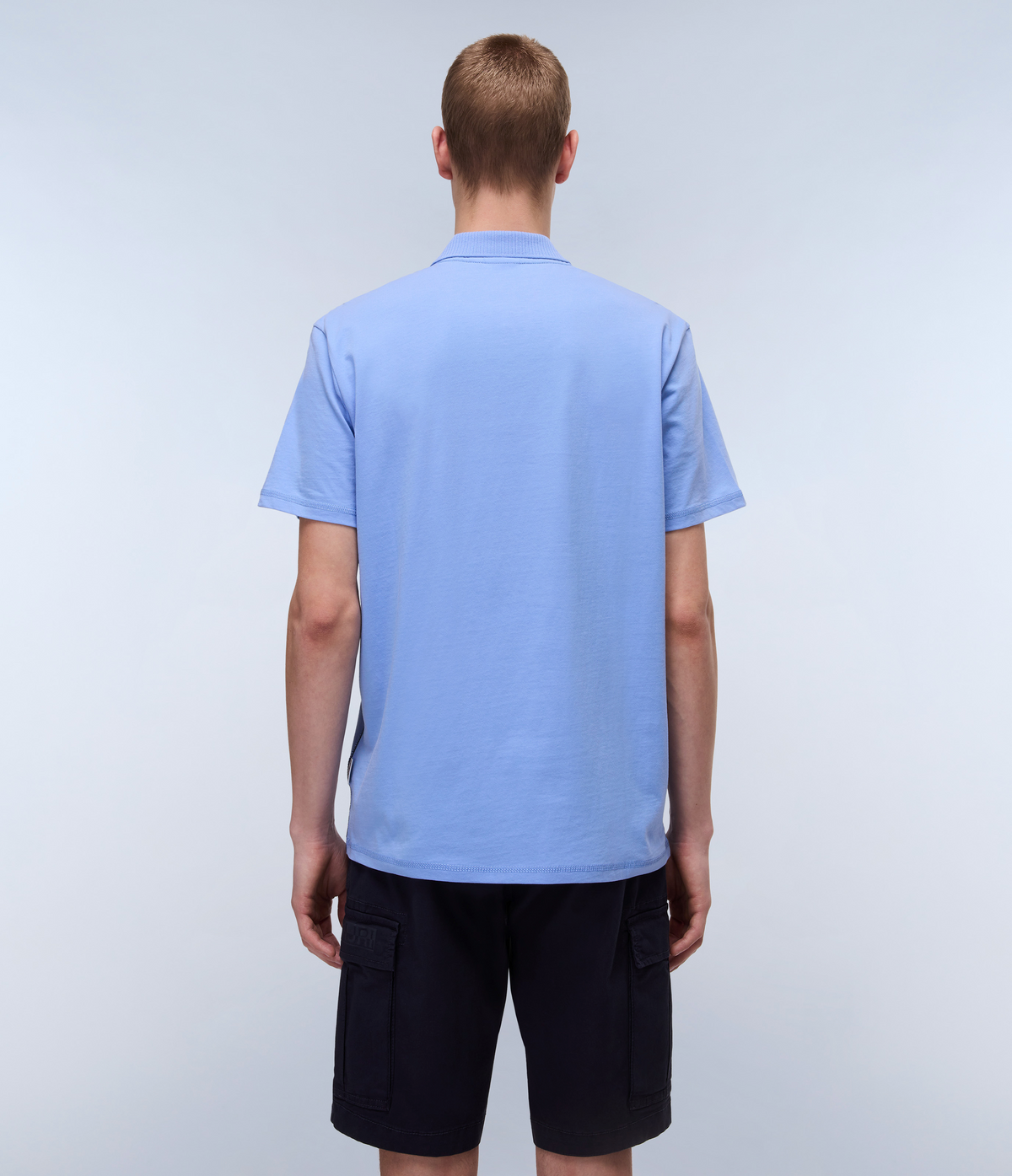 Egeas Jersey Short Sleeve Polo Shirt Blue Flower - 3