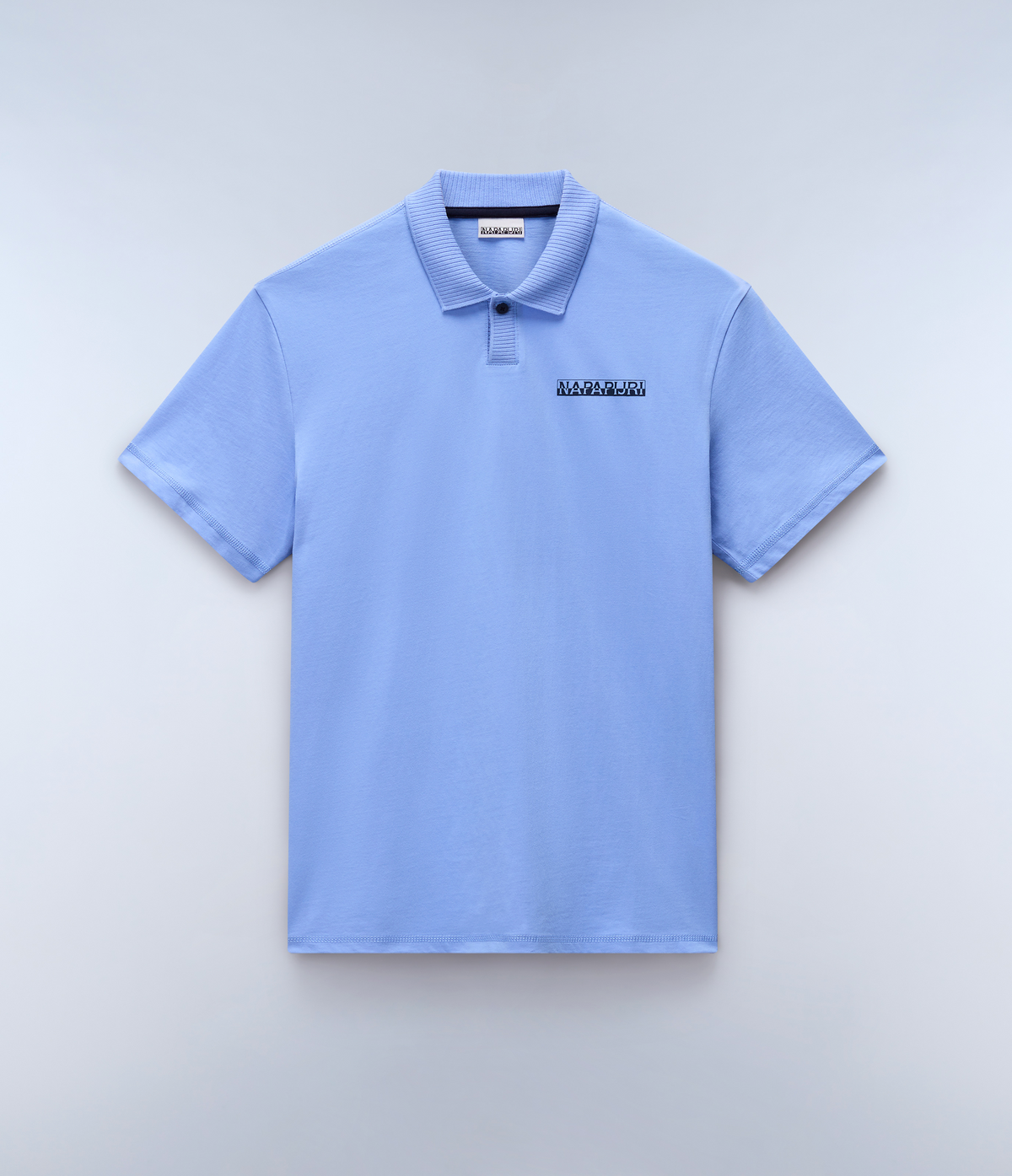 Egeas Jersey Short Sleeve Polo Shirt Blue Flower - 1